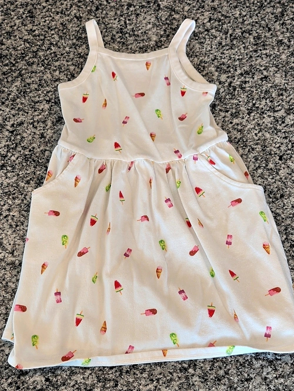 Cat & Jack Girls' Ice Cream / Popsicle Skater Dress White & Pink
